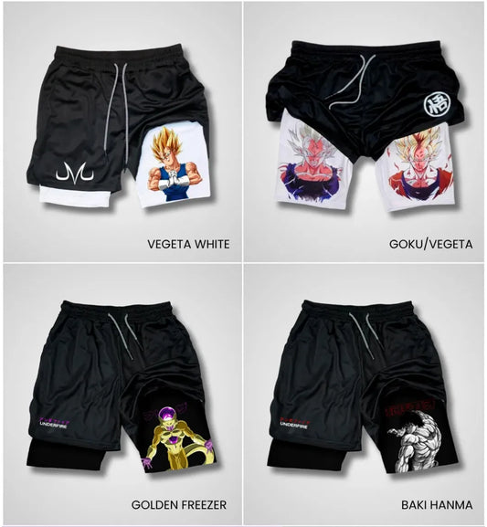 Pantalonetas Anime ⚔️ Gym  Secado Rápido + Licra Interna de Alto Rendimiento 🔥