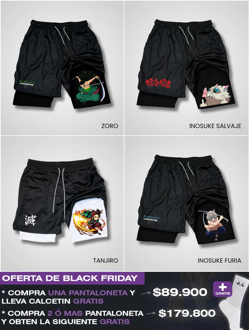 Pantalonetas Anime ⚔️ Gym  Secado Rápido + Licra Interna de Alto Rendimiento 🔥