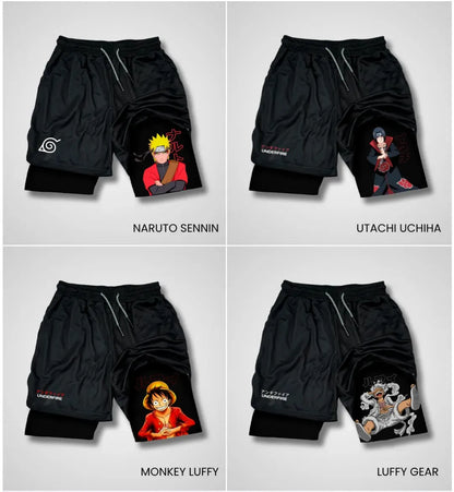 Pantalonetas Anime ⚔️ Gym  Secado Rápido + Licra Interna de Alto Rendimiento 🔥