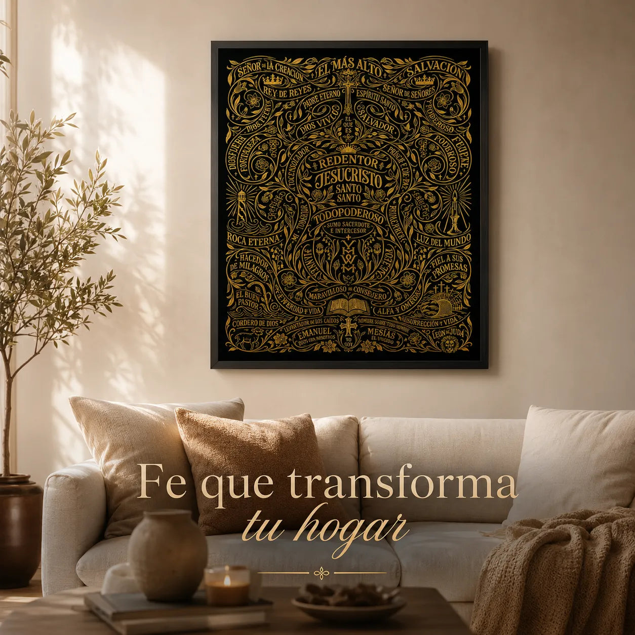 Cuadro Cristiano de Fe y Poder –  55 nombres de Dios Su nombre será llamado
