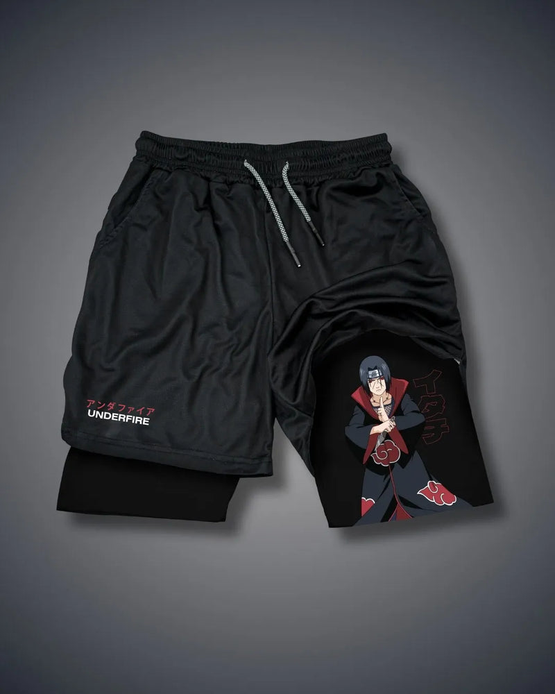 Pantalones cortos de rendimiento itachi Naruto