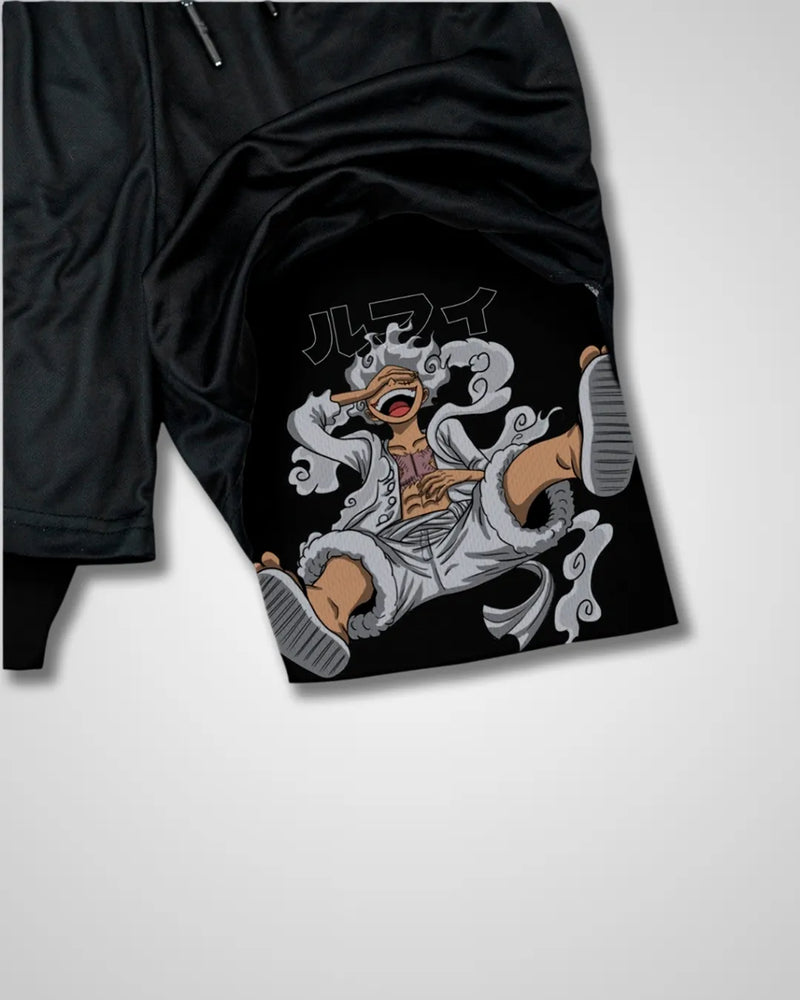 Pantalones cortos de rendimiento Luffy blancos de una pieza