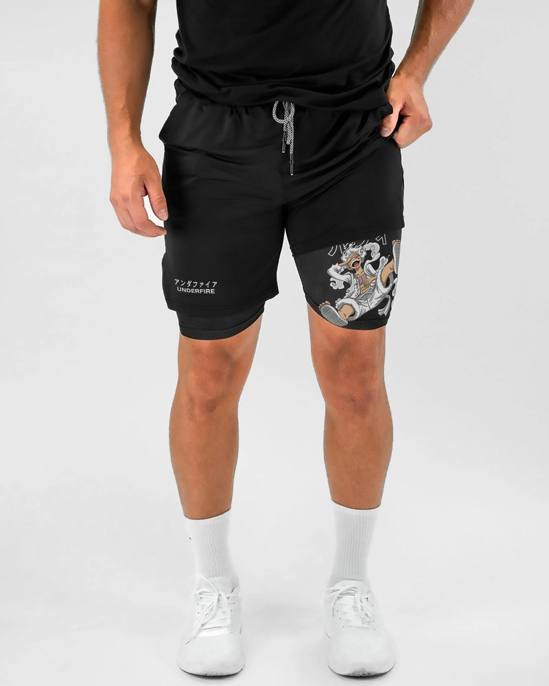 Pantalones cortos de rendimiento Luffy blancos de una pieza