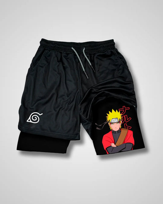 Pantalones cortos de rendimiento Naruto Modo Sennin
