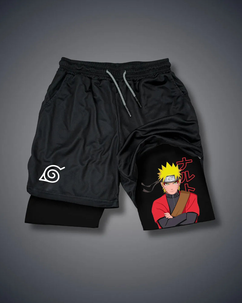 Pantalones cortos de rendimiento Naruto Modo Sennin